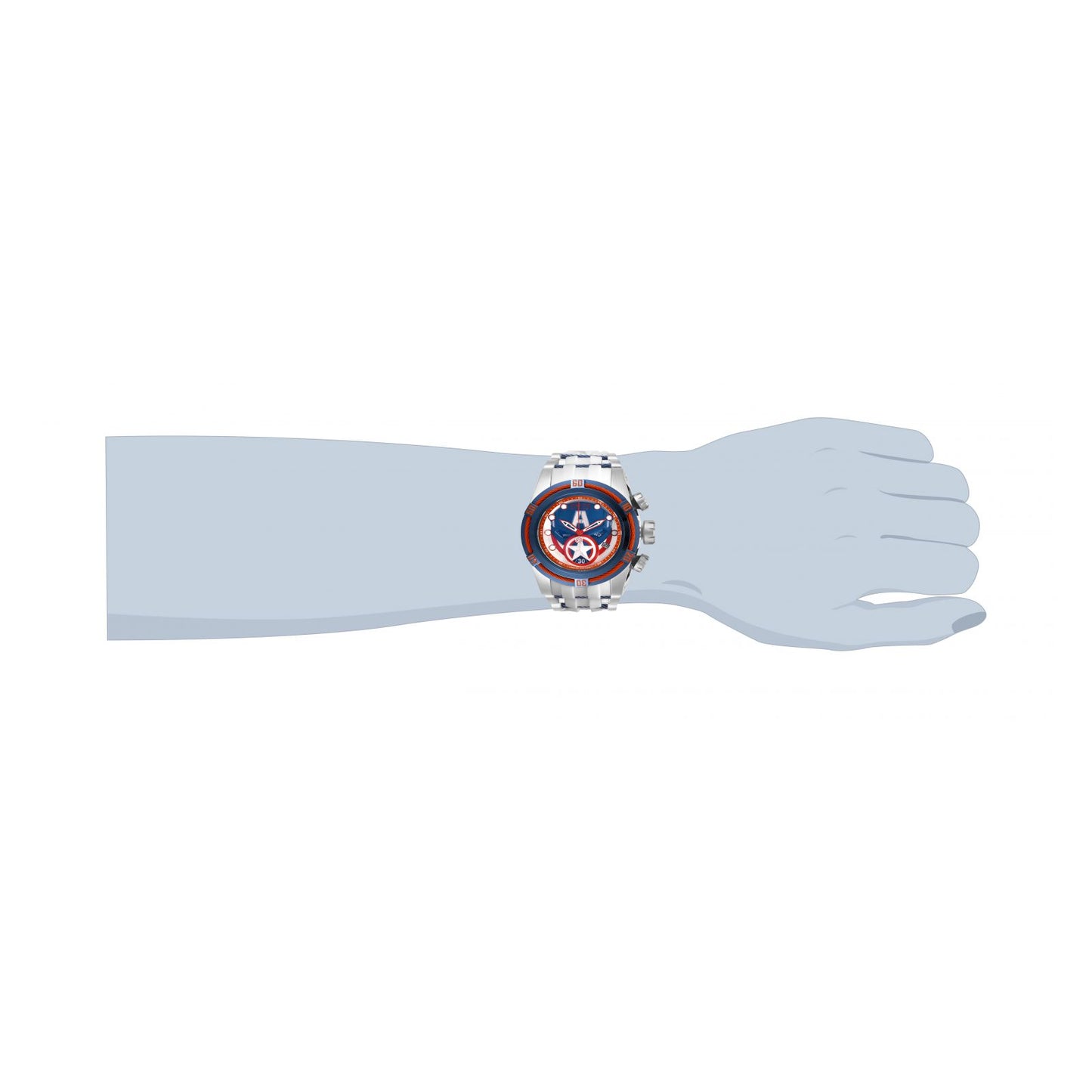 RELOJ CAPITAN AMERICA PARA HOMBRE INVICTA MARVEL 27046 - BLANCO, ACERO, AZUL OSCURO