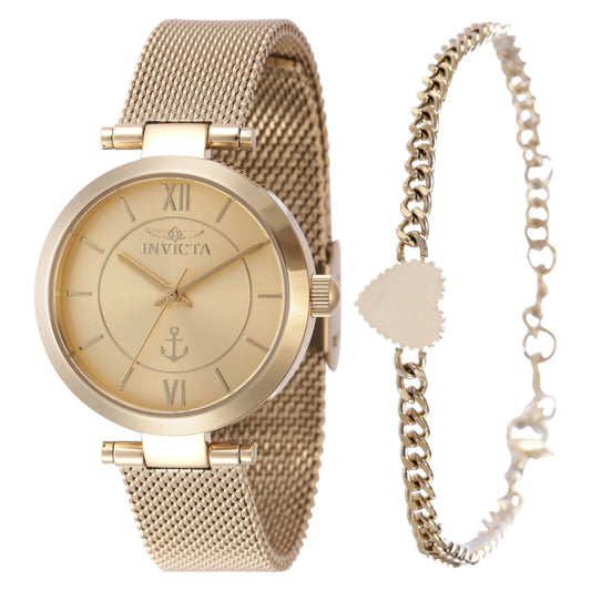 RELOJ  PARA MUJER INVICTA OCEAN VOYAGE 47265 - ORO