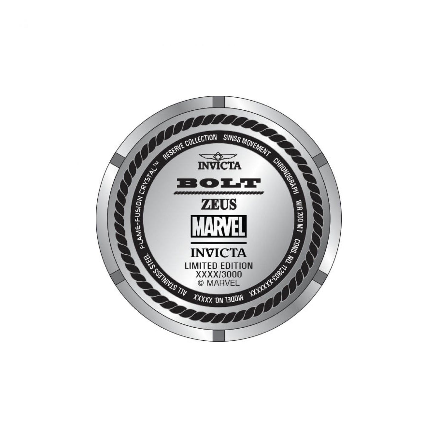 RELOJ PUNISHER PARA HOMBRE INVICTA MARVEL 27008 - NEGRO, ACERO