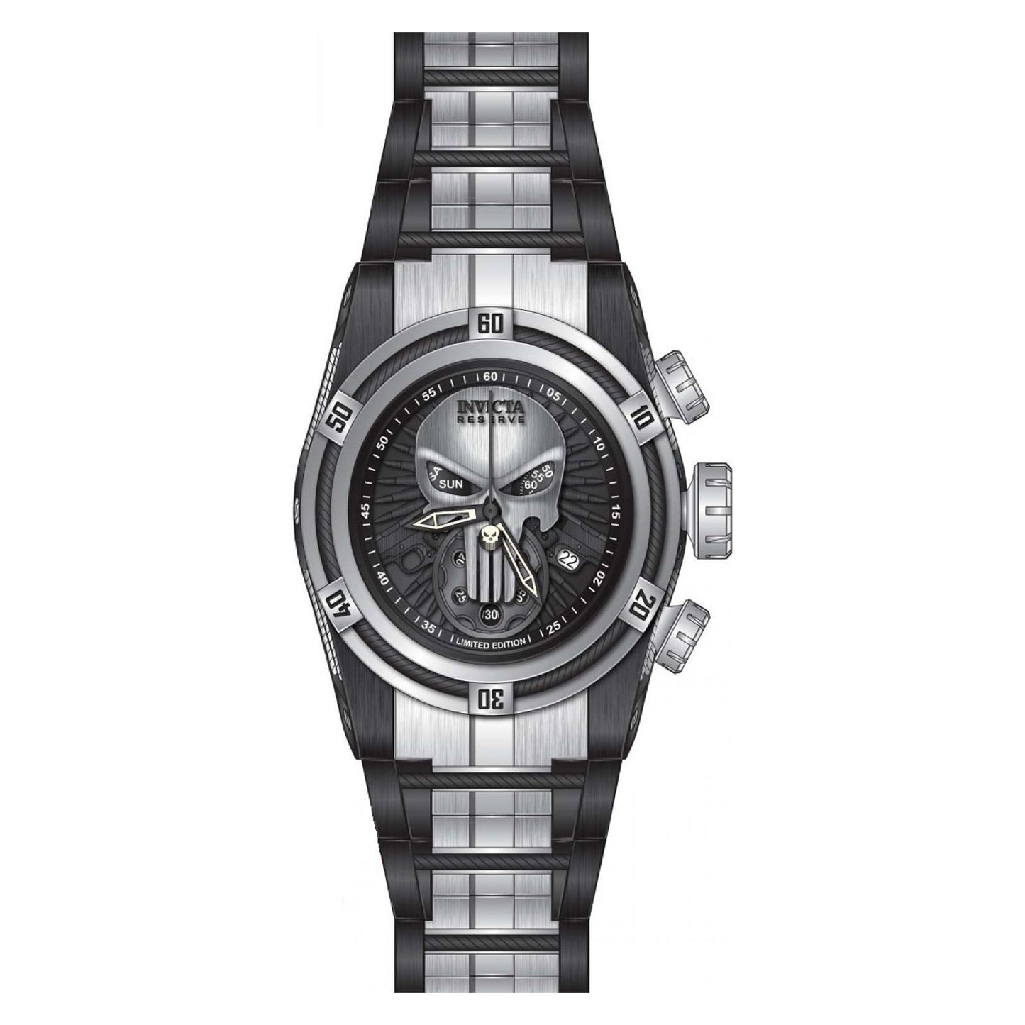 RELOJ PUNISHER PARA HOMBRE INVICTA MARVEL 27008 - NEGRO, ACERO