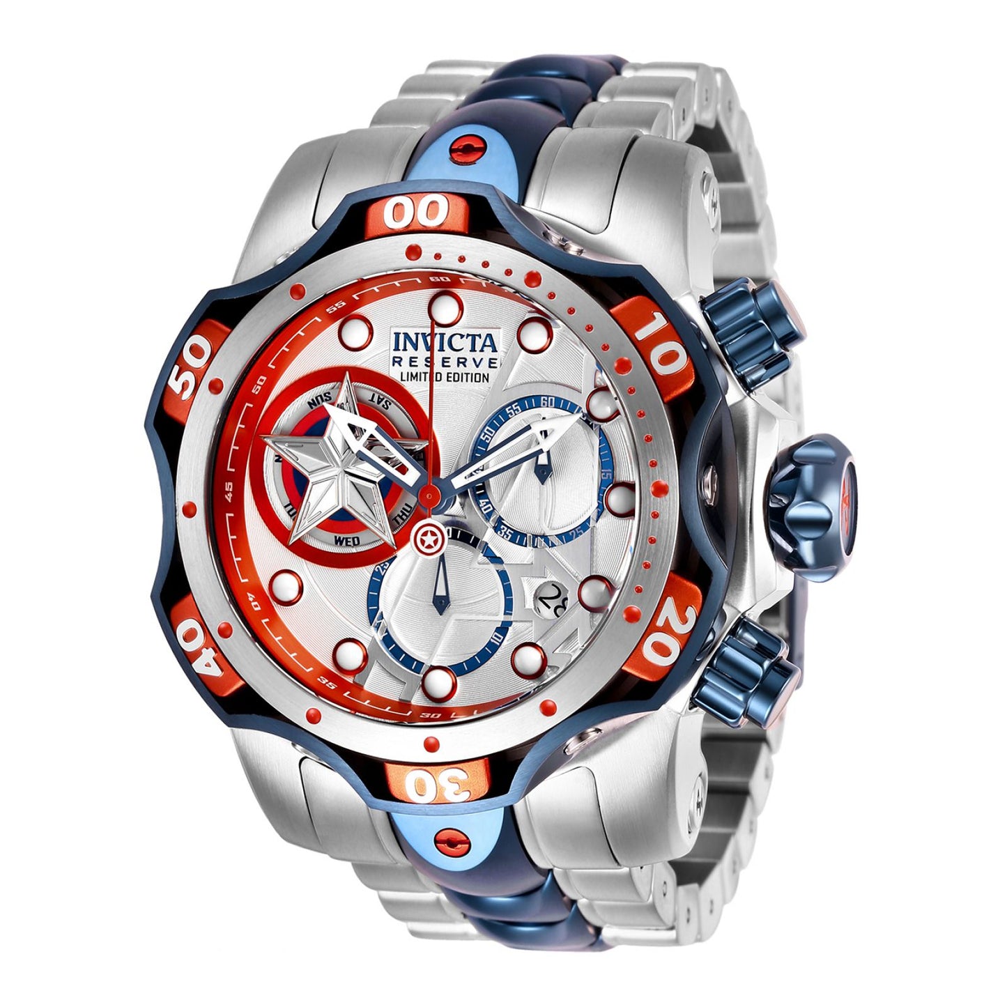 RELOJ CAPITÁN AMÉRICA PARA HOMBRE INVICTA MARVEL 27039 - ACERO, AZUL OSCURO