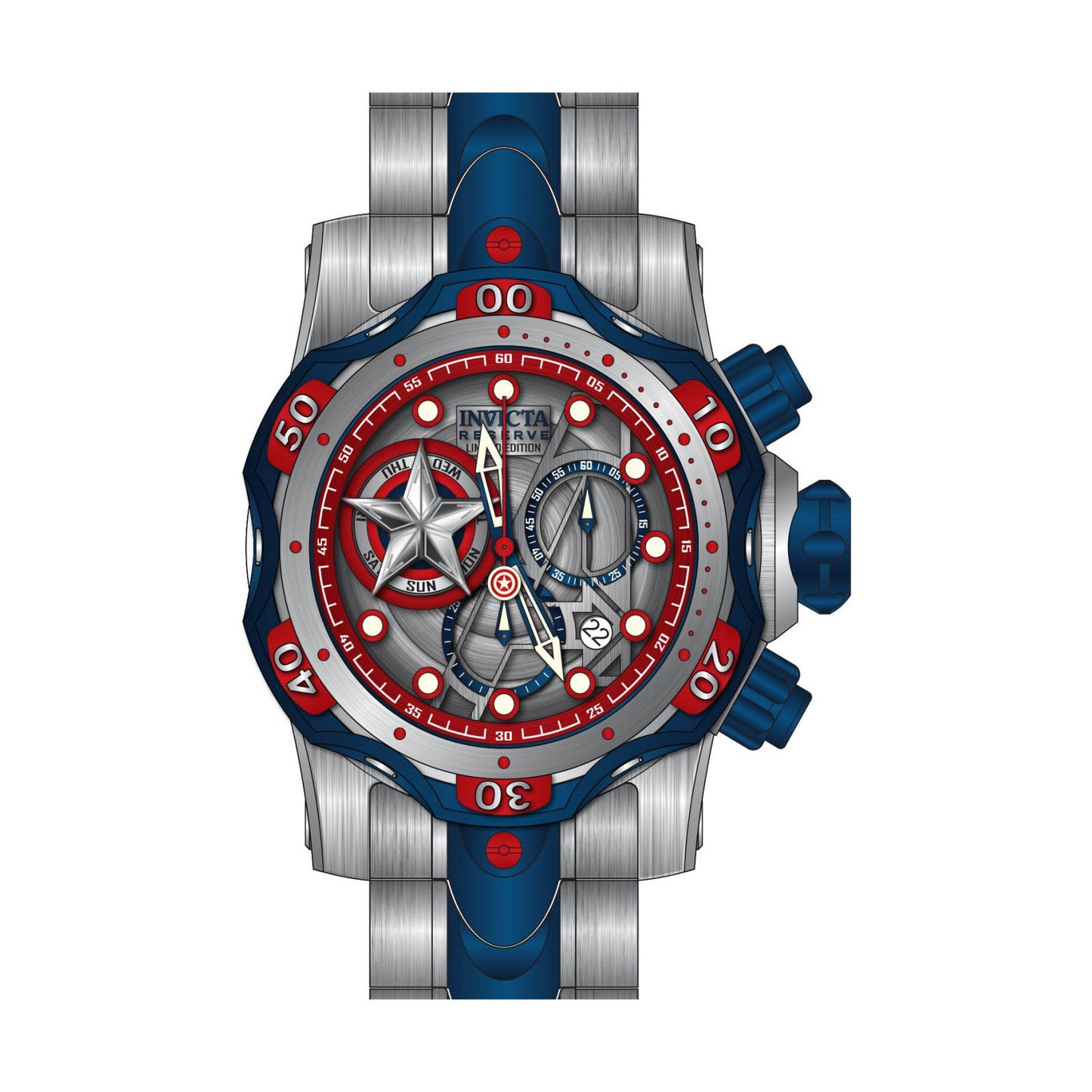 RELOJ CAPITÁN AMÉRICA PARA HOMBRE INVICTA MARVEL 27039 - ACERO, AZUL OSCURO