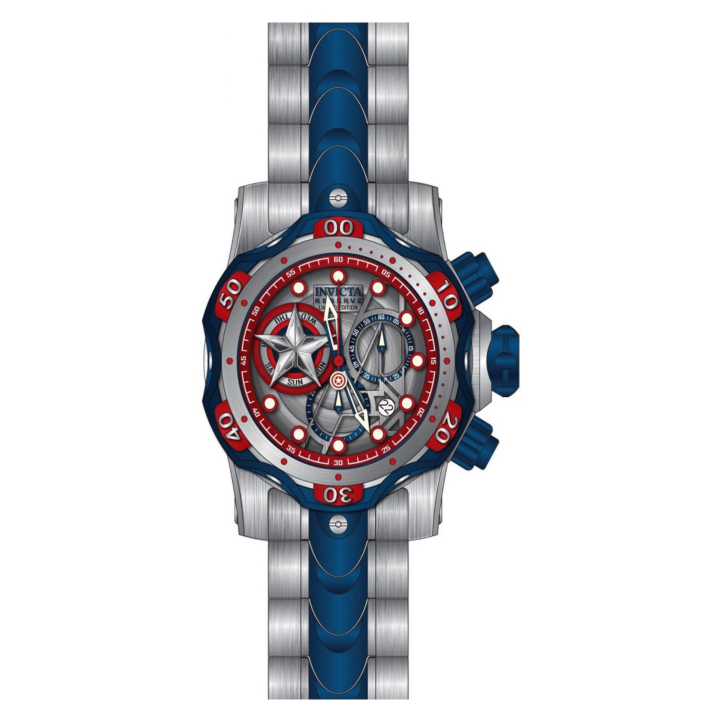 RELOJ CAPITÁN AMÉRICA PARA HOMBRE INVICTA MARVEL 27039 - ACERO, AZUL OSCURO