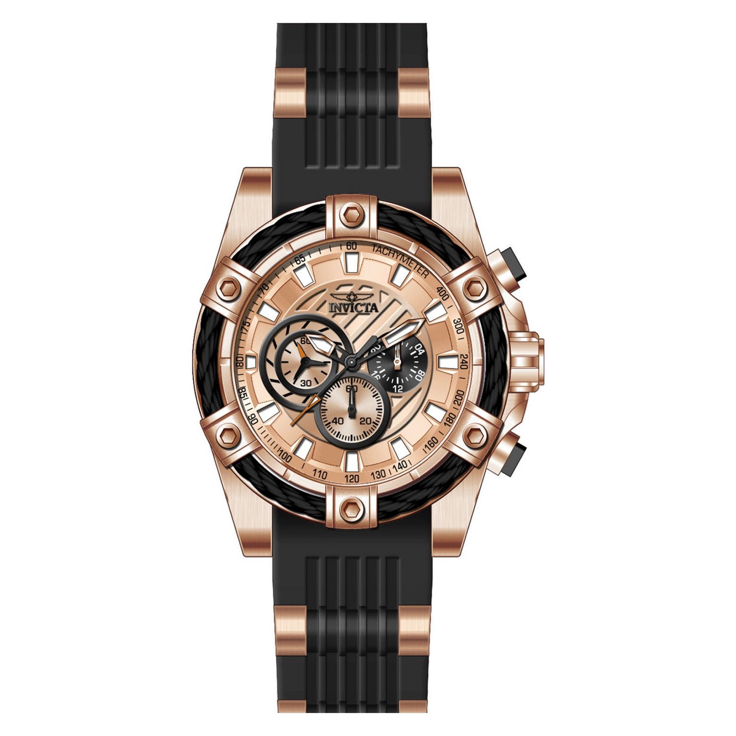 RELOJ DEPORTIVO PARA HOMBRE INVICTA BOLT 28014 - NEGRO, ROSA ORO