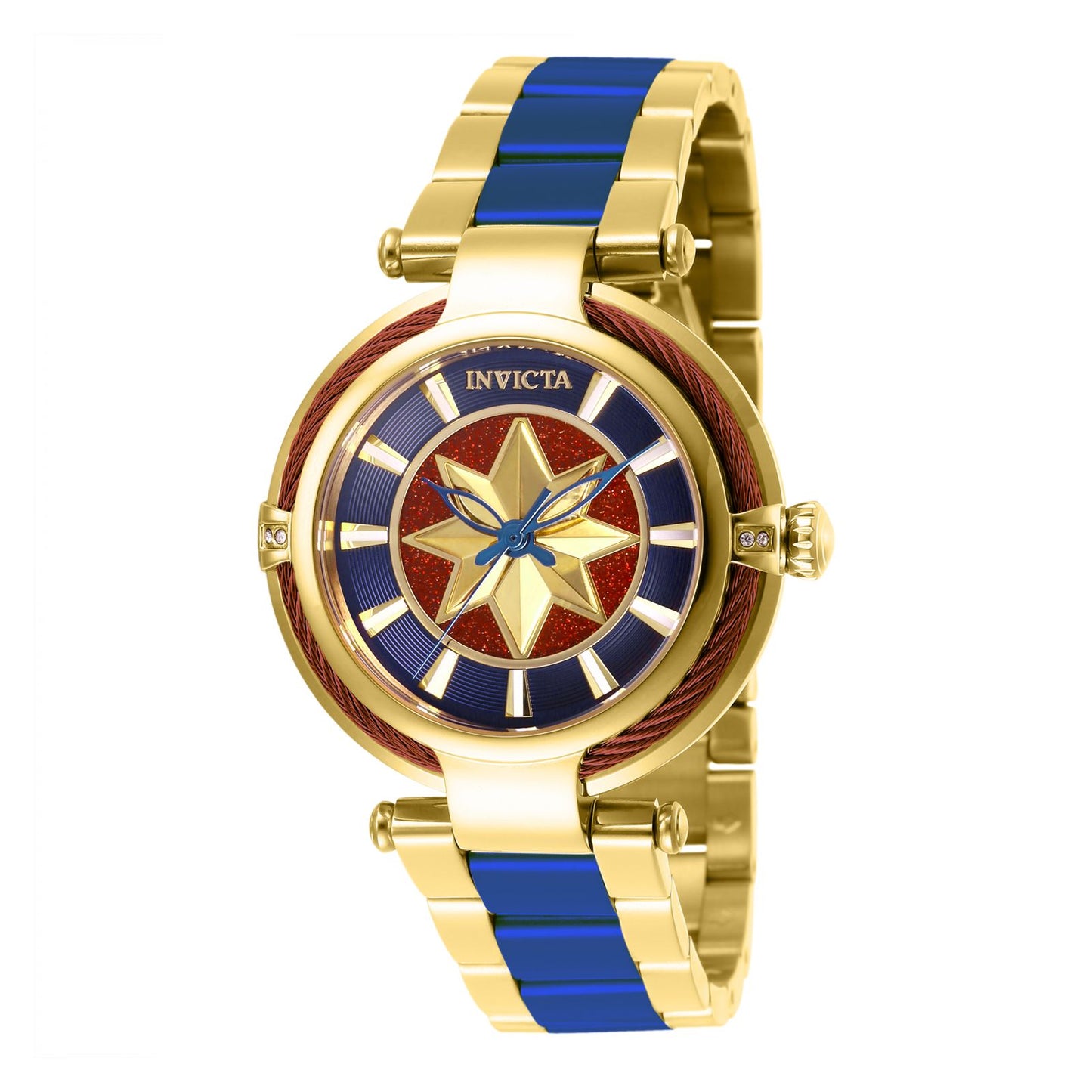 RELOJ CAPITÁN MARAVILLA PARA MUJER INVICTA MARVEL 28832 - AZUL, ROJO, ORO
