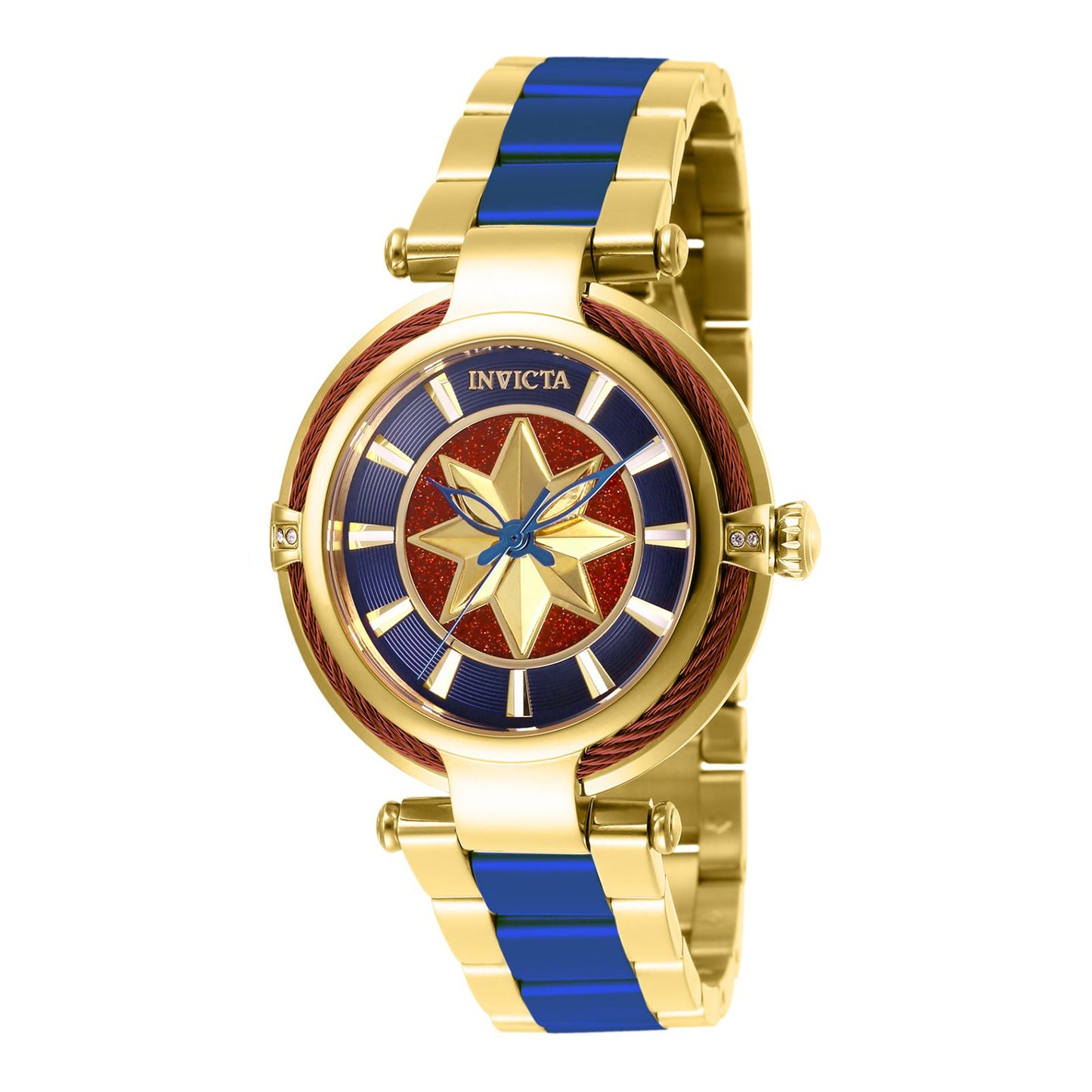 RELOJ CAPITÁN MARAVILLA PARA MUJER INVICTA MARVEL 28832 - AZUL, ROJO, ORO