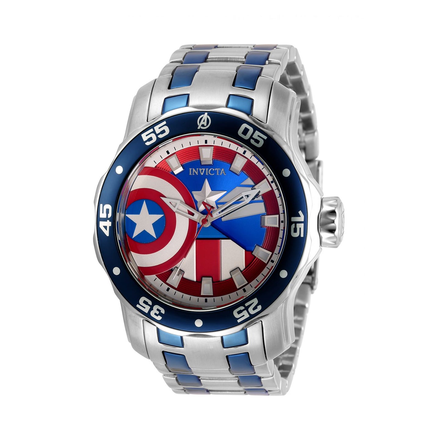 RELOJ CAPITÁN AMÉRICA PARA HOMBRE INVICTA MARVEL 32413 - AZUL ACERO