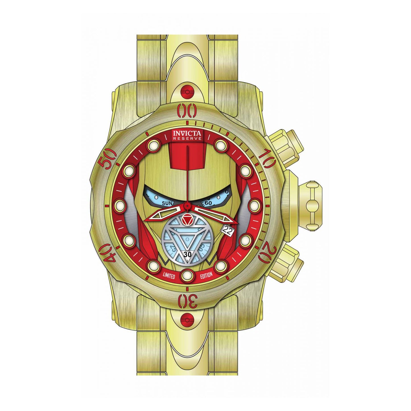RELOJ HOMBRE DE ACERO PARA HOMBRE INVICTA MARVEL 32425 - ORO, ROJO