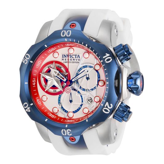 RELOJ CAPITÁN AMÉRICA PARA HOMBRE INVICTA MARVEL 32452 - BLANCO, ROJO, AZUL OSCURO