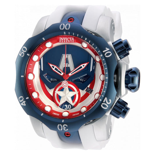 RELOJ CAPITAN AMERICA PARA HOMBRE INVICTA MARVEL 32455 - "BLANCO, ROJO, AZUL OSCURO"
