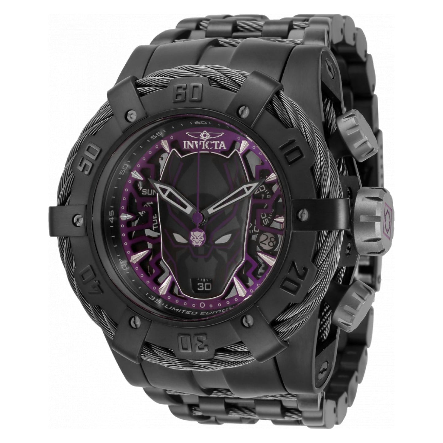 RELOJ PANTERA NEGRA PARA HOMBRE INVICTA MARVEL 35166 - TITANIO, NEGRO