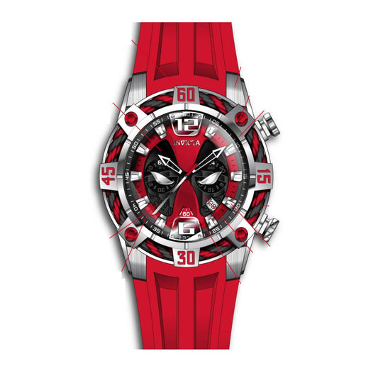RELOJ DEAD POOL PARA HOMBRE INVICTA MARVEL 37366 - ROJO