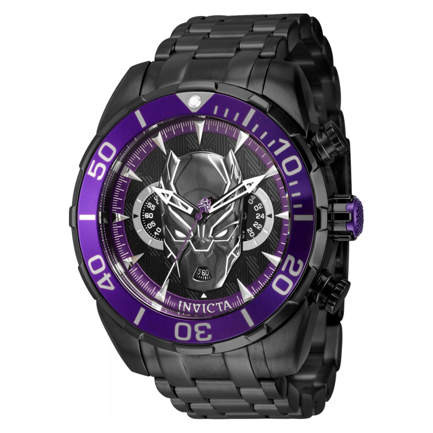 RELOJ BLACK PANTHER PARA HOMBRE INVICTA MARVEL 43055 - NEGRO