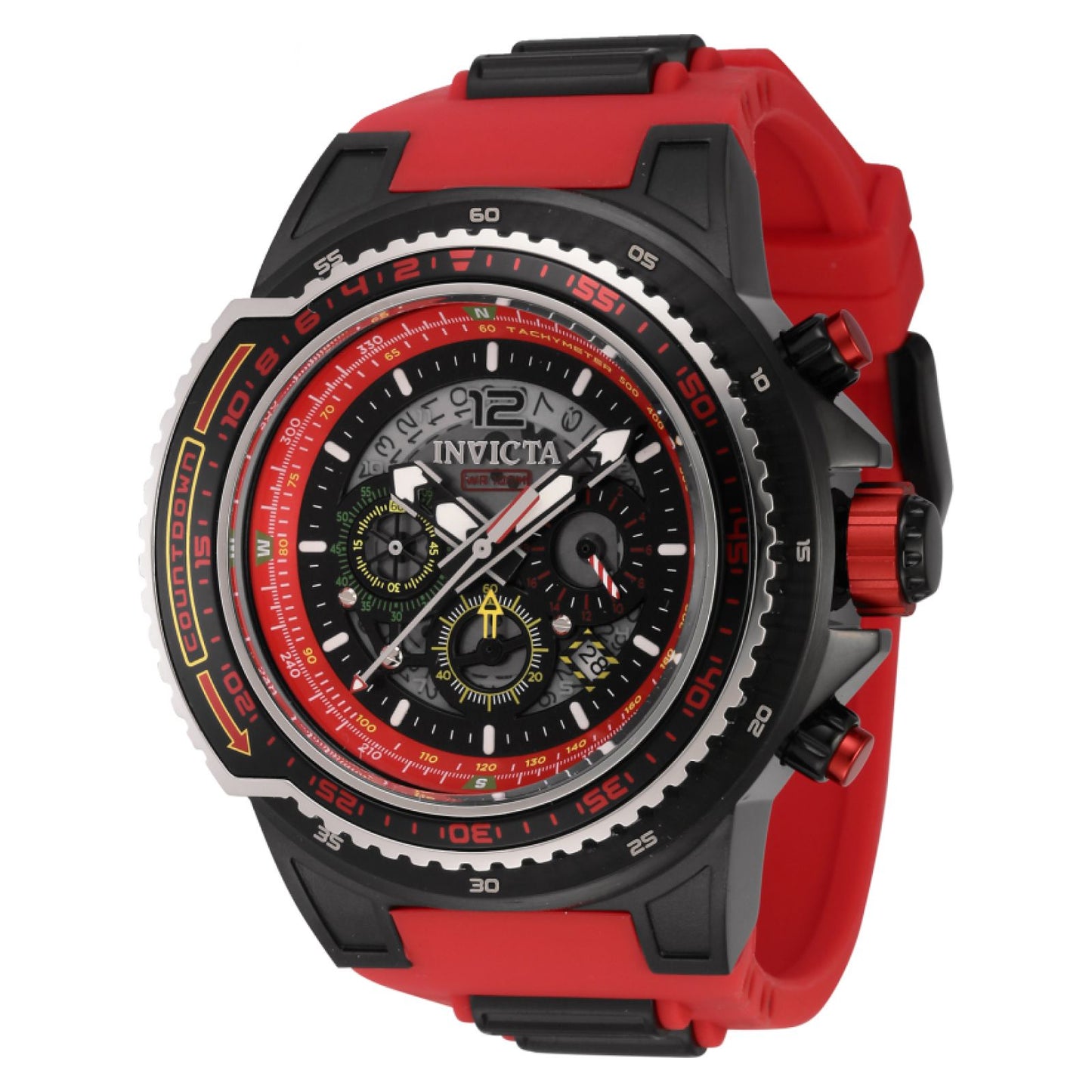 RELOJ DEPORTIVO PARA HOMBRE INVICTA AVIATOR 44344 - NEGRO ROJO