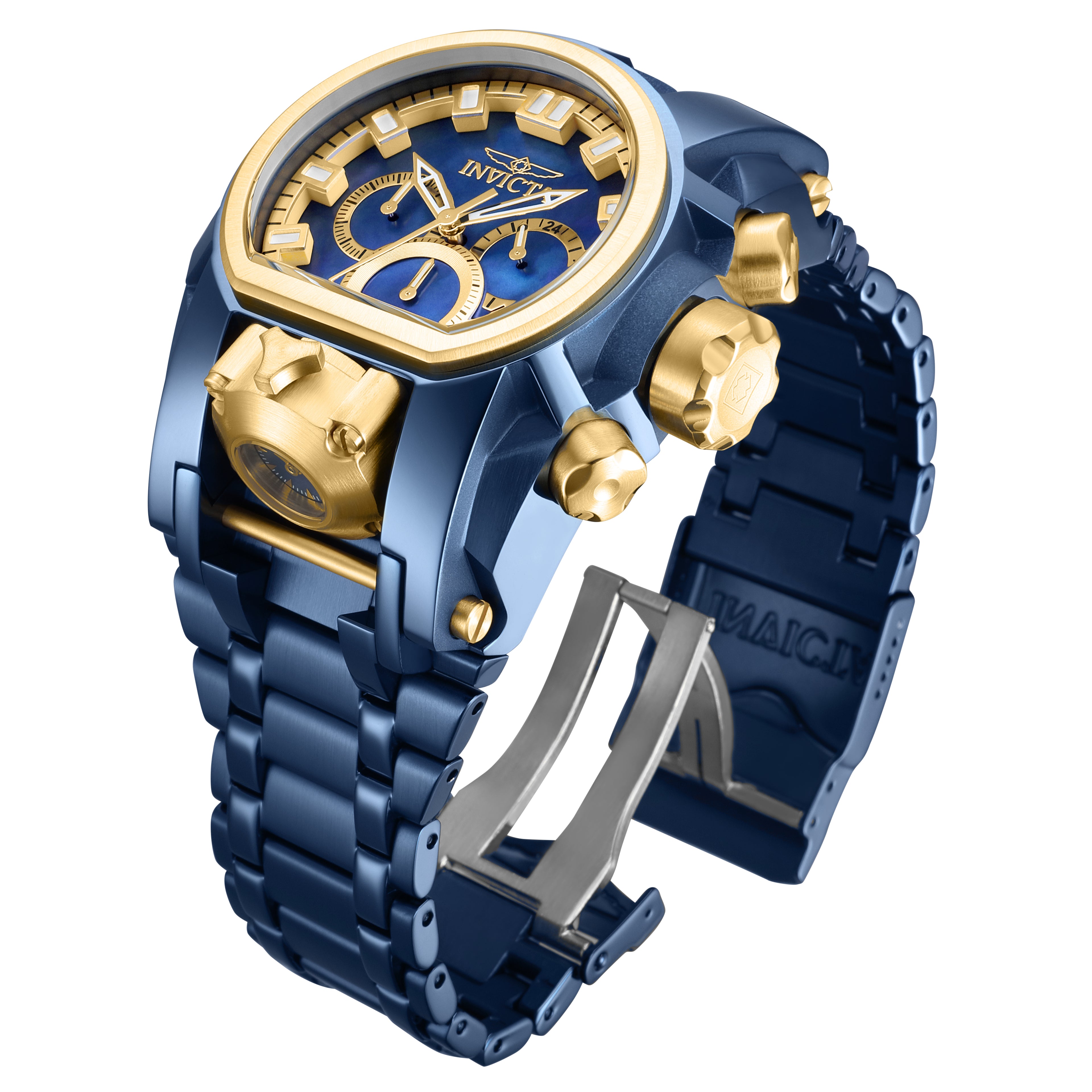 RELOJ  PARA HOMBRE INVICTA BOLT 39545 - AZUL OSCURO, DORADO