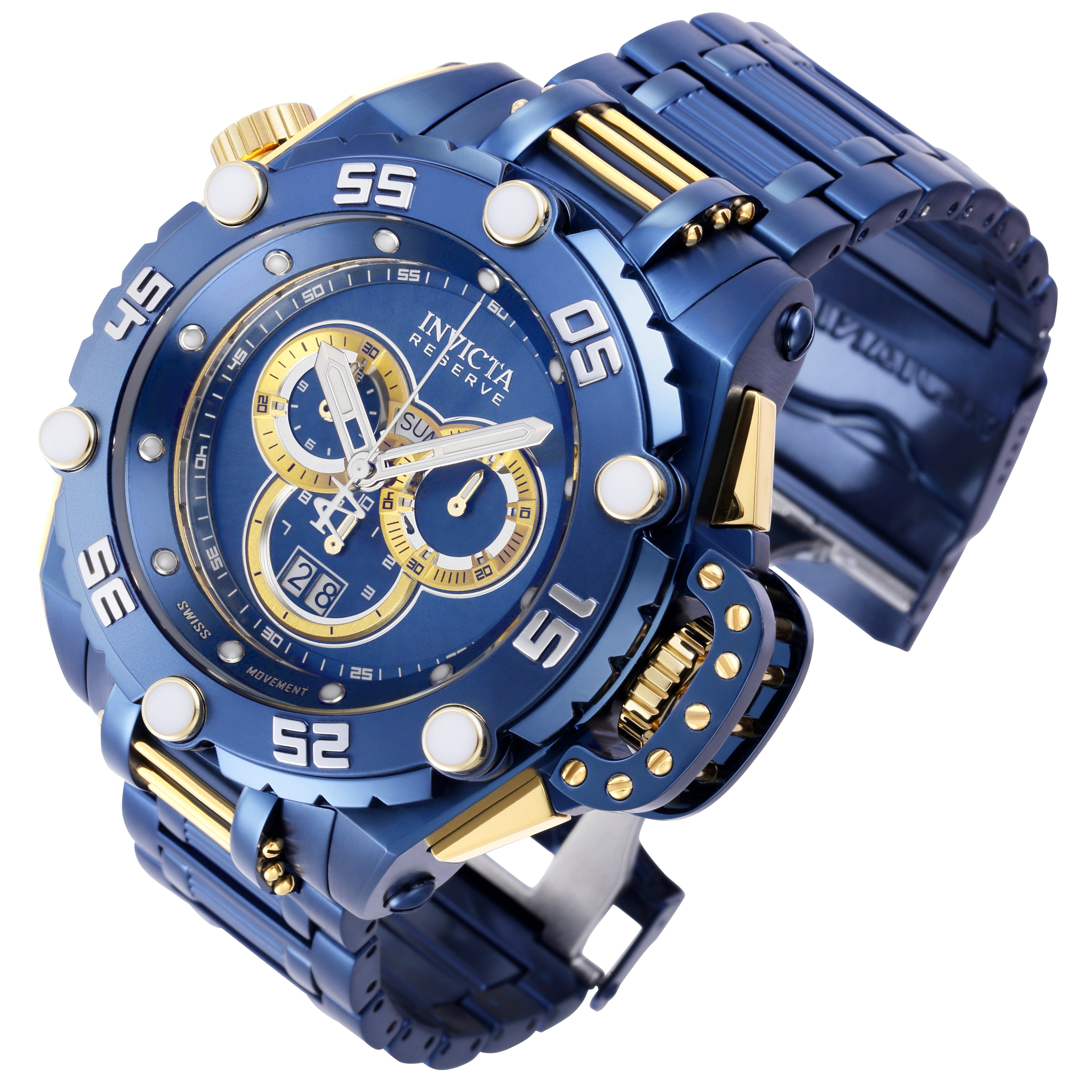 RELOJ  PARA HOMBRE INVICTA FLYING FOX 39555 - AZUL OSCURO, DORADO