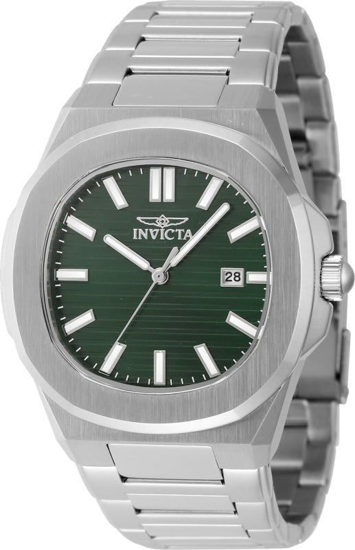 Reloj Invicta Speedway 48323 para hombre, caja de acero inoxidable plateado de 41mm y carátula verde