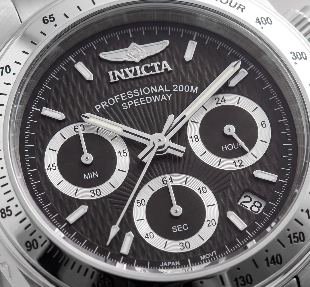 Reloj Invicta Speedway Mozha 9223 para Hombre – Cronógrafo en Acero Inoxidable Plateado con Dial Negro y Maquinaria Cuarzo (200m)