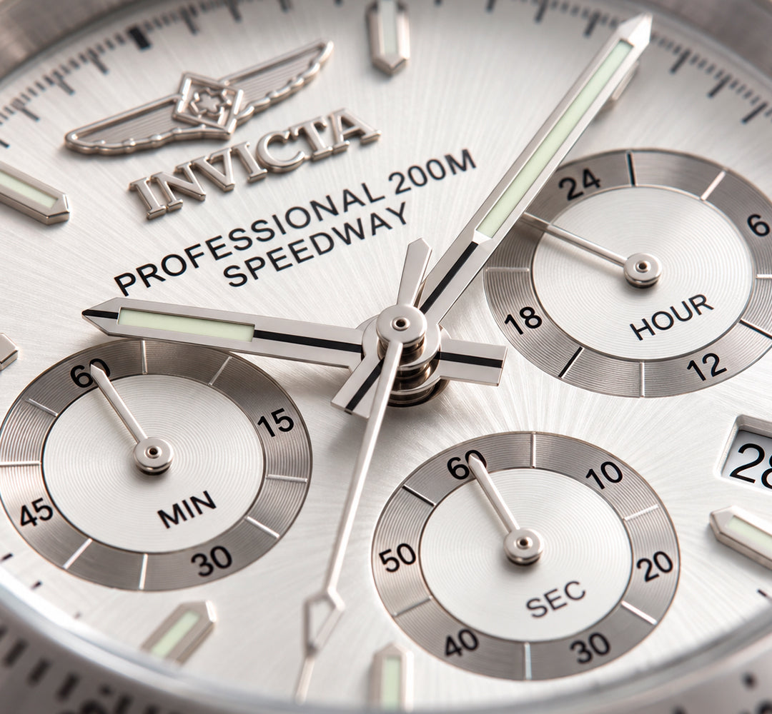 Reloj Invicta Speedway Mozha 14381 para Hombre – Cronógrafo en Acero Inoxidable con Dial Plata y Maquinaria Cuarzo (200m)