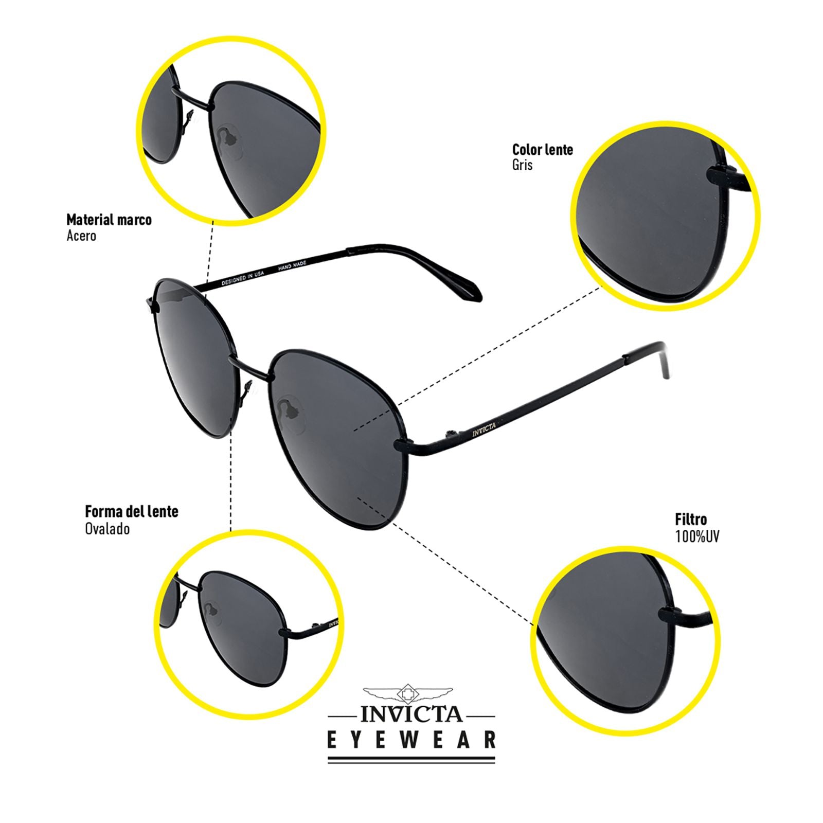 Lentes Invicta I33936-SPD-76-R06 Unisex