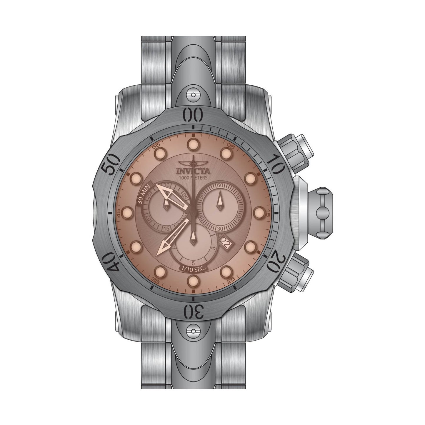 RELOJ  PARA HOMBRE INVICTA VENOM 0967 - ACERO, TITANIO