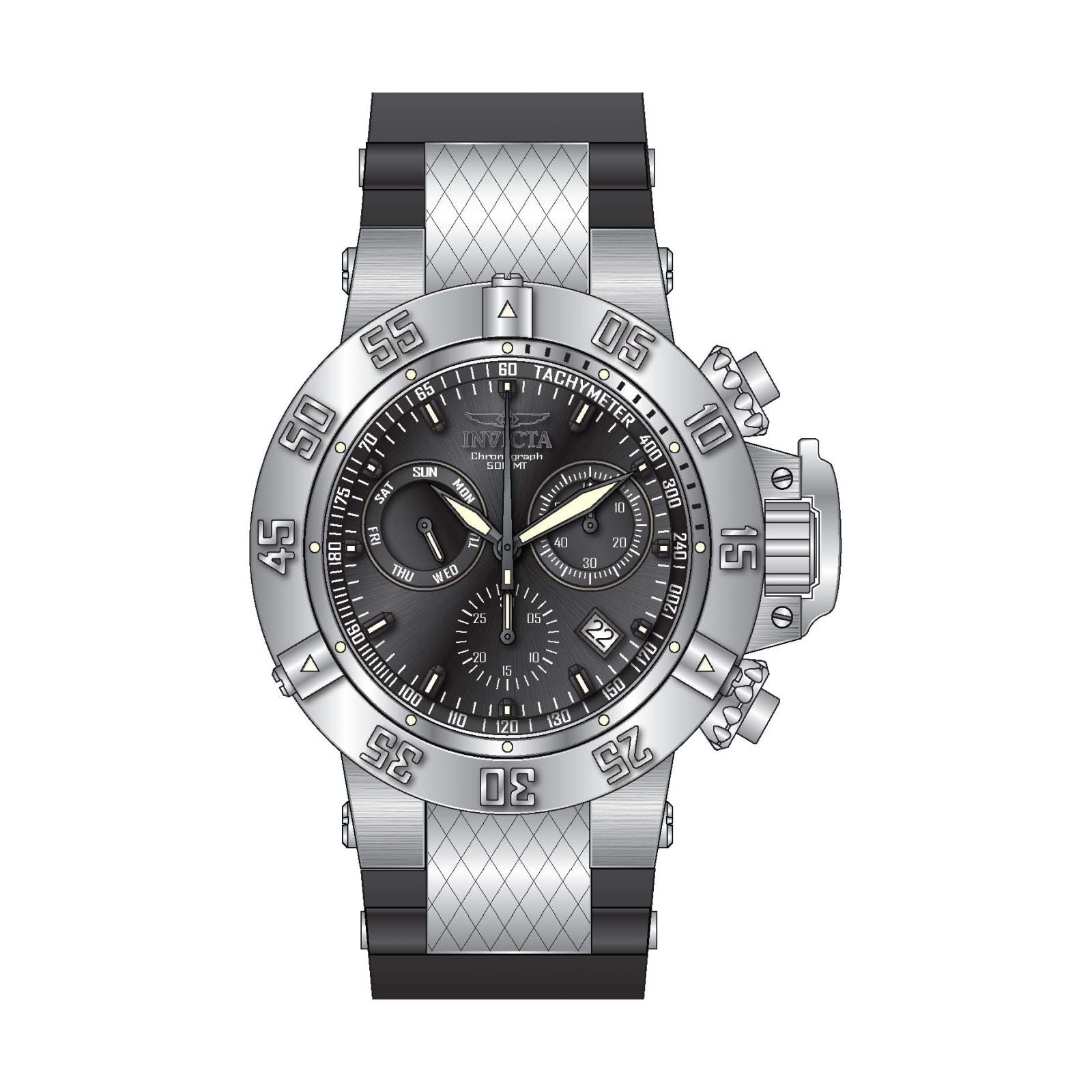 RELOJ DEPORTIVO PARA HOMBRE INVICTA SUBAQUA 1380 - NEGRO, ACERO