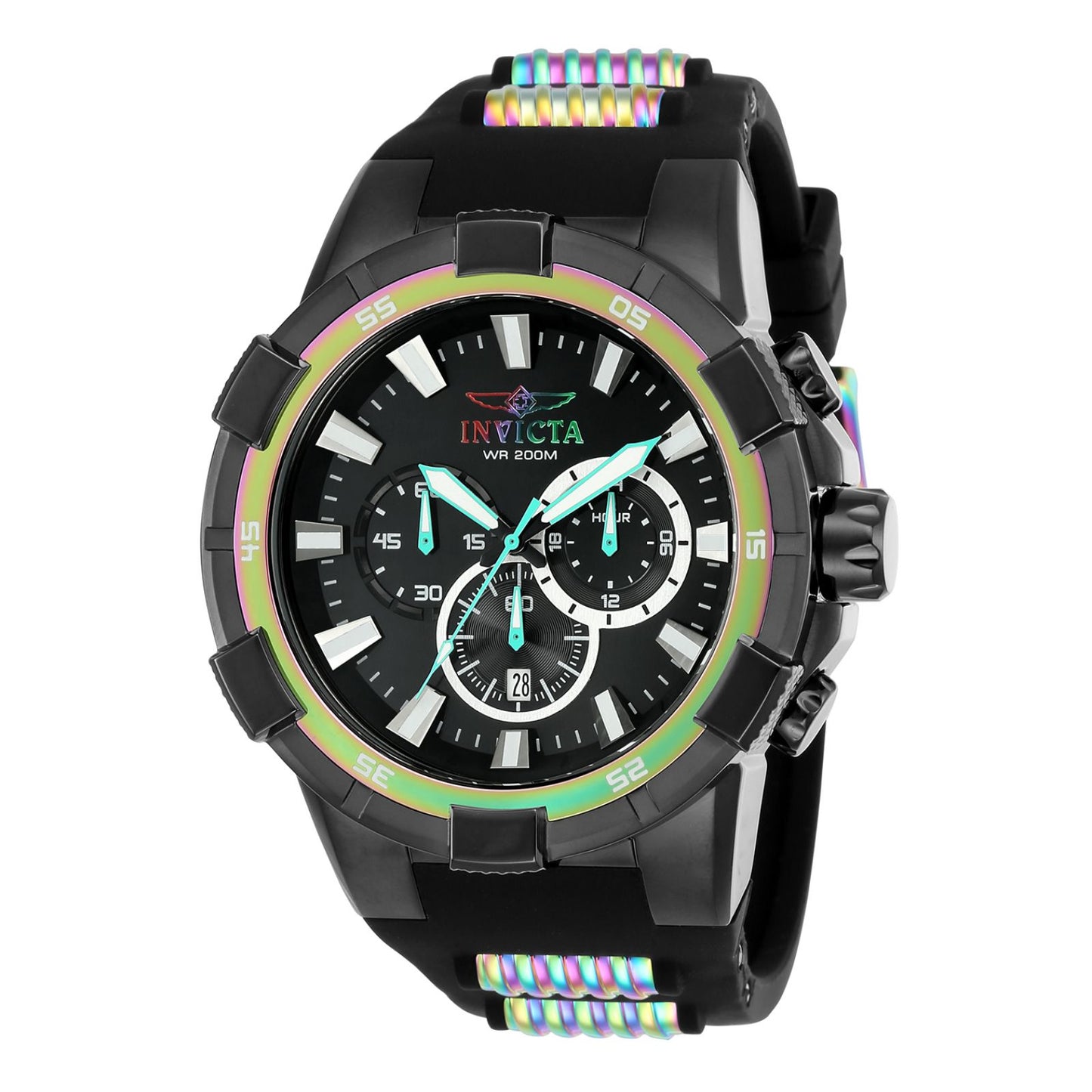 RELOJ  PARA HOMBRE INVICTA AVIATOR 23691 - NEGRO, GALJANOPLASTIA DEL ARCO IRIS