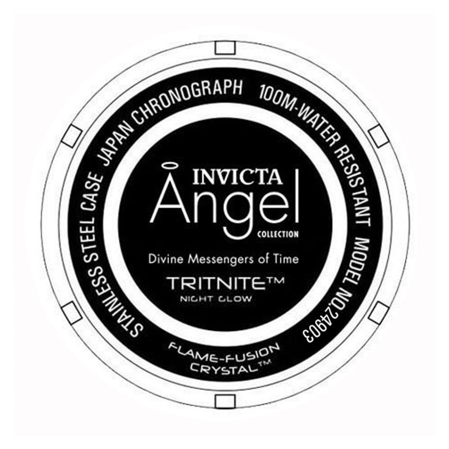 RELOJ DEPORTIVO PARA MUJER INVICTA ANGEL 24903 - BLANCO, ACERO