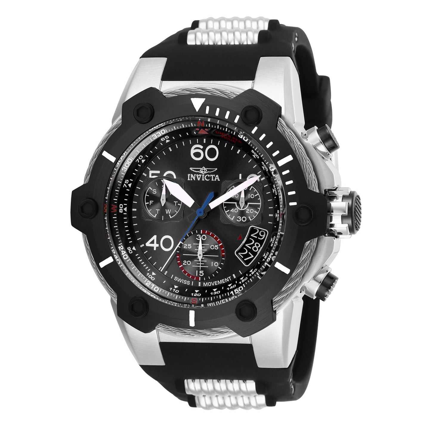 RELOJ DEPORTIVO PARA HOMBRE INVICTA BOLT 25870 - ACERO, NEGRO