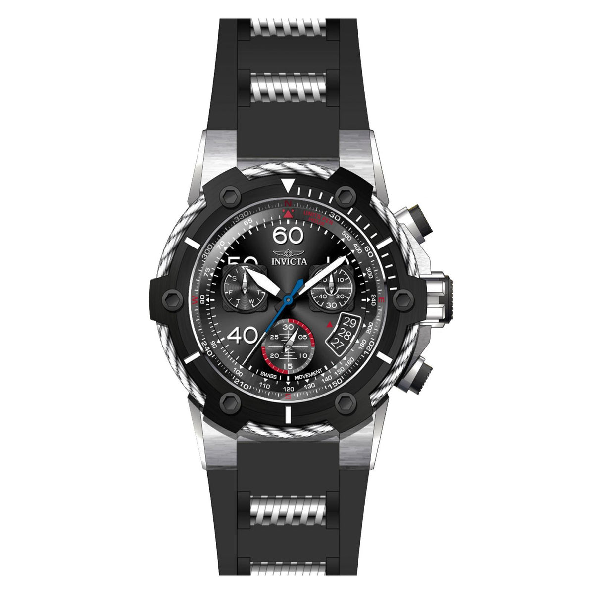 RELOJ DEPORTIVO PARA HOMBRE INVICTA BOLT 25870 - ACERO, NEGRO