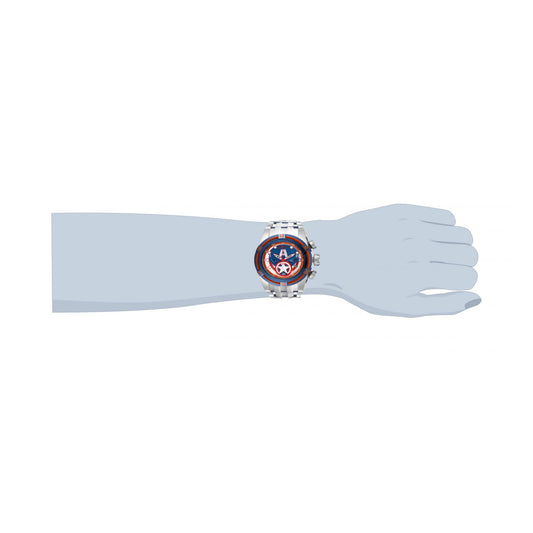 RELOJ CAPITAN AMERICA PARA HOMBRE INVICTA MARVEL 27046 - BLANCO, ACERO, AZUL OSCURO