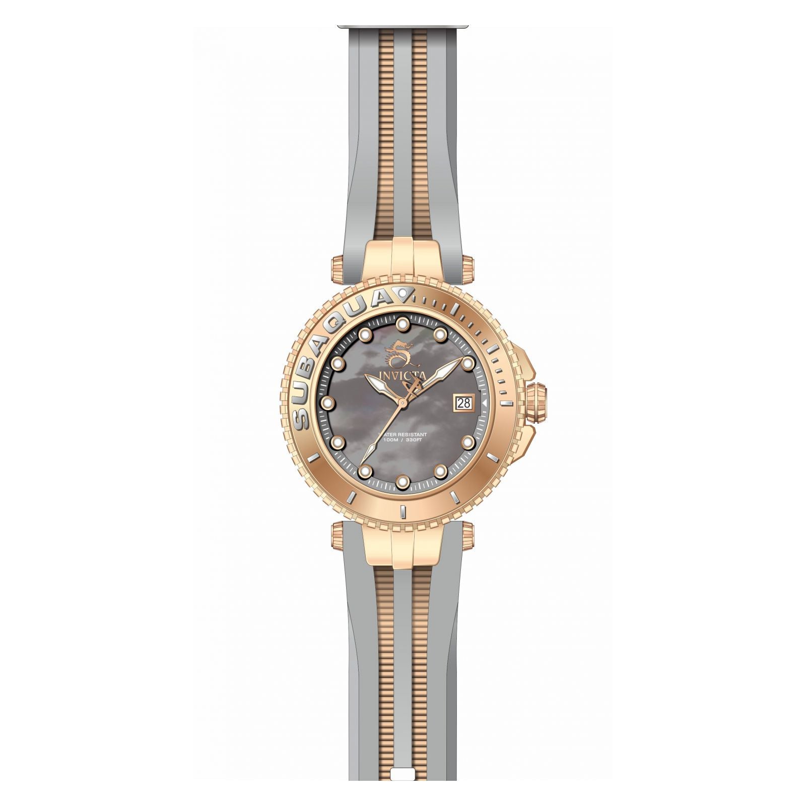 RELOJ DEPORTIVO PARA MUJER INVICTA SUBAQUA 27357 - GRIS CLARO, ORO ROSA