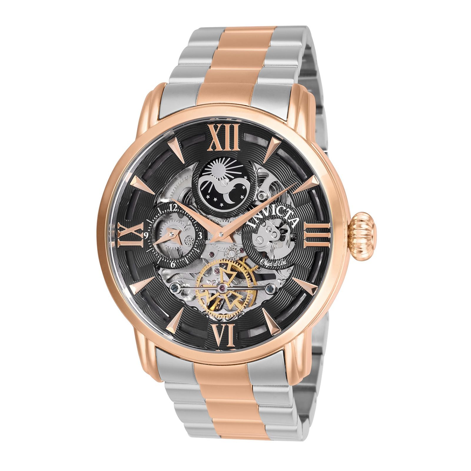その他 Invicta Men's Objet D Art Rose Gold-Tone Steel Bracelet & Case Automatic Black Dial Analog Watch 27579 RELOJ PARA HOMBRE INVICTA OBJET D ART 27579 - ACERO, ORO ROSA