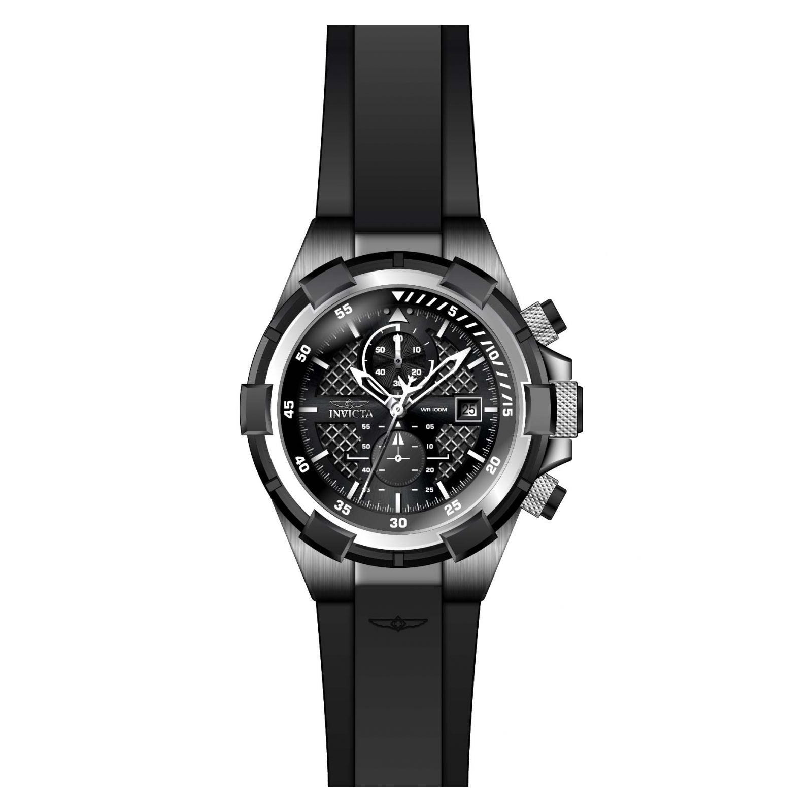 RELOJ DEPORTIVO PARA HOMBRE INVICTA AVIATOR 28095 - "NEGRO, PLATA"