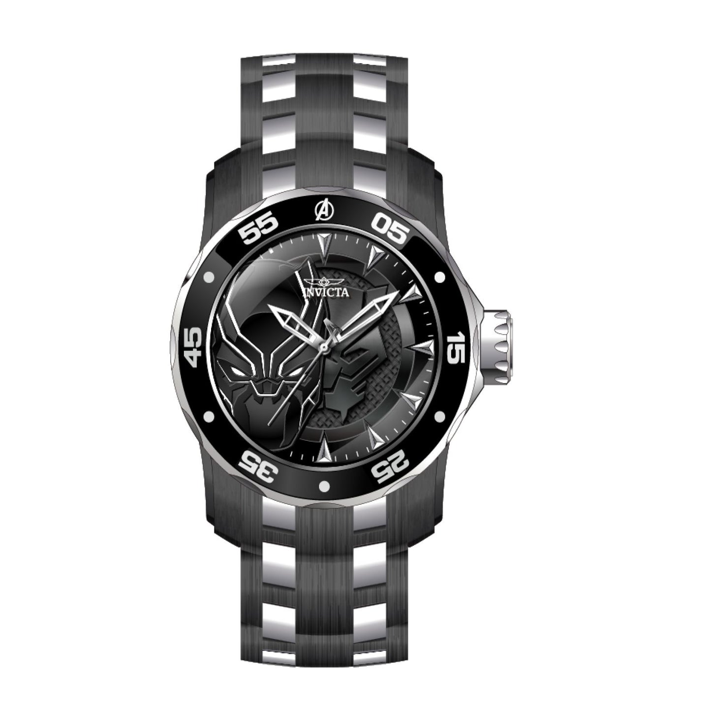 RELOJ PANTERA NEGRA PARA HOMBRE INVICTA MARVEL 32422 - ACERO, NEGRO