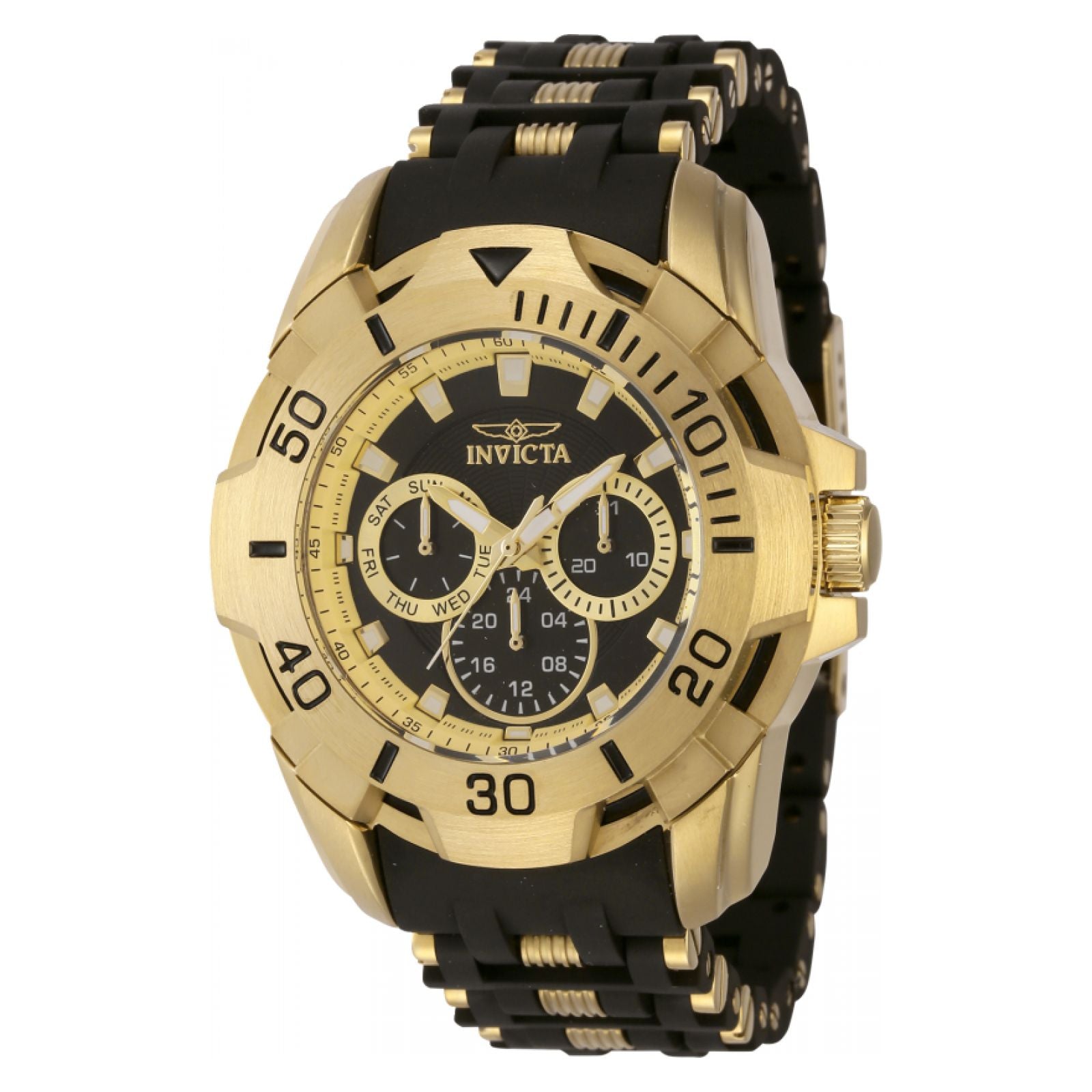 インビクタ 腕時計 クォーツ ゴールｘブラック シースパイダー 44121 インビクタ 腕時計 クォーツ ゴールxブラック シースパイダー 44121