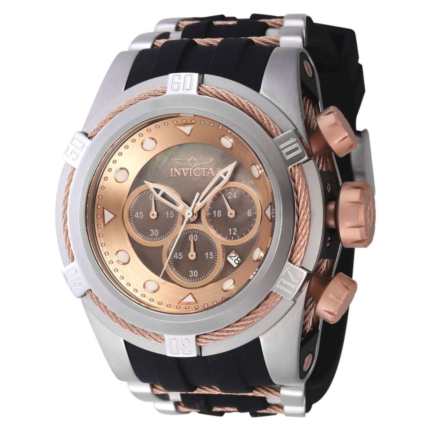 RELOJ DEPORTIVO PARA HOMBRE INVICTA BOLT 46469 - NEGRO, ORO ROSA, ACERO