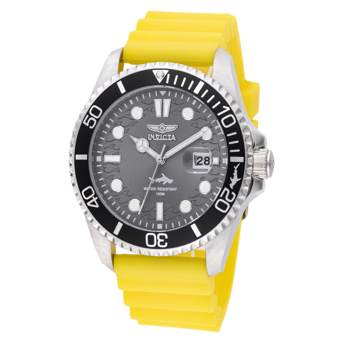 Relógio INVICTA Pro Diver Shark 43 mm amarelo