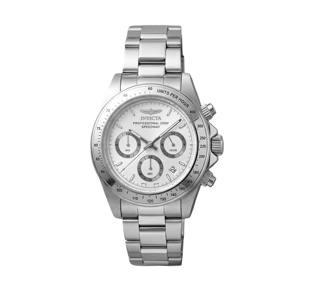 Reloj Invicta Speedway Apex 14381 para Hombre – Cronógrafo en Acero Inoxidable con Dial Plata y Maquinaria Cuarzo (200m)