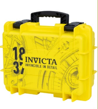 CAJA DE IMPACTO INVICTA RACING TEAM PARA 8 RELOJES - AMARILLA