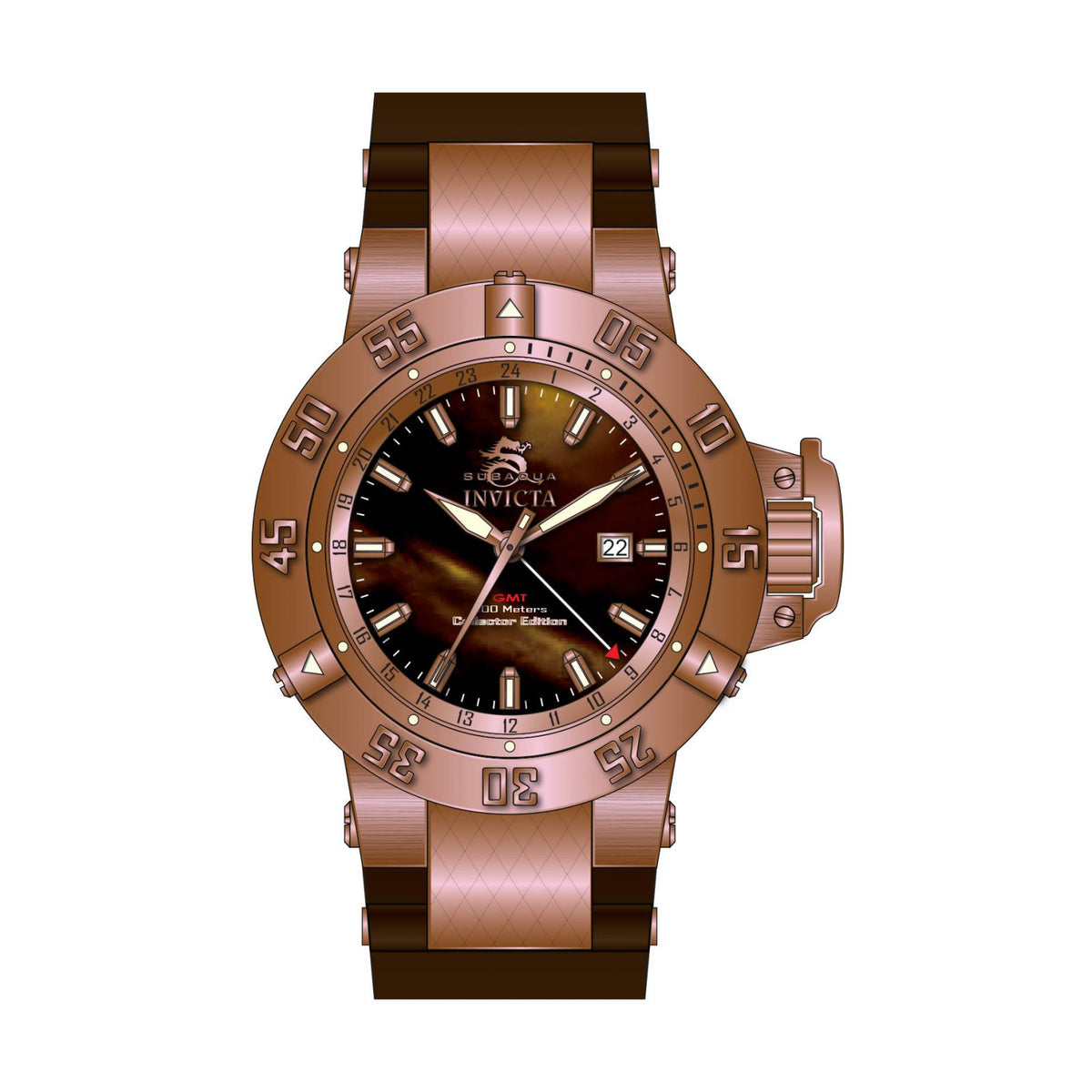 RELOJ  PARA HOMBRE INVICTA SUBAQUA 0739 - MARRÓN, ORO ROSA