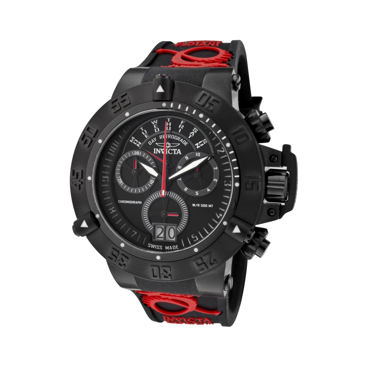RELOJ DEPORTIVO PARA HOMBRE INVICTA SUBAQUA 0877 - NEGRO, ROJO