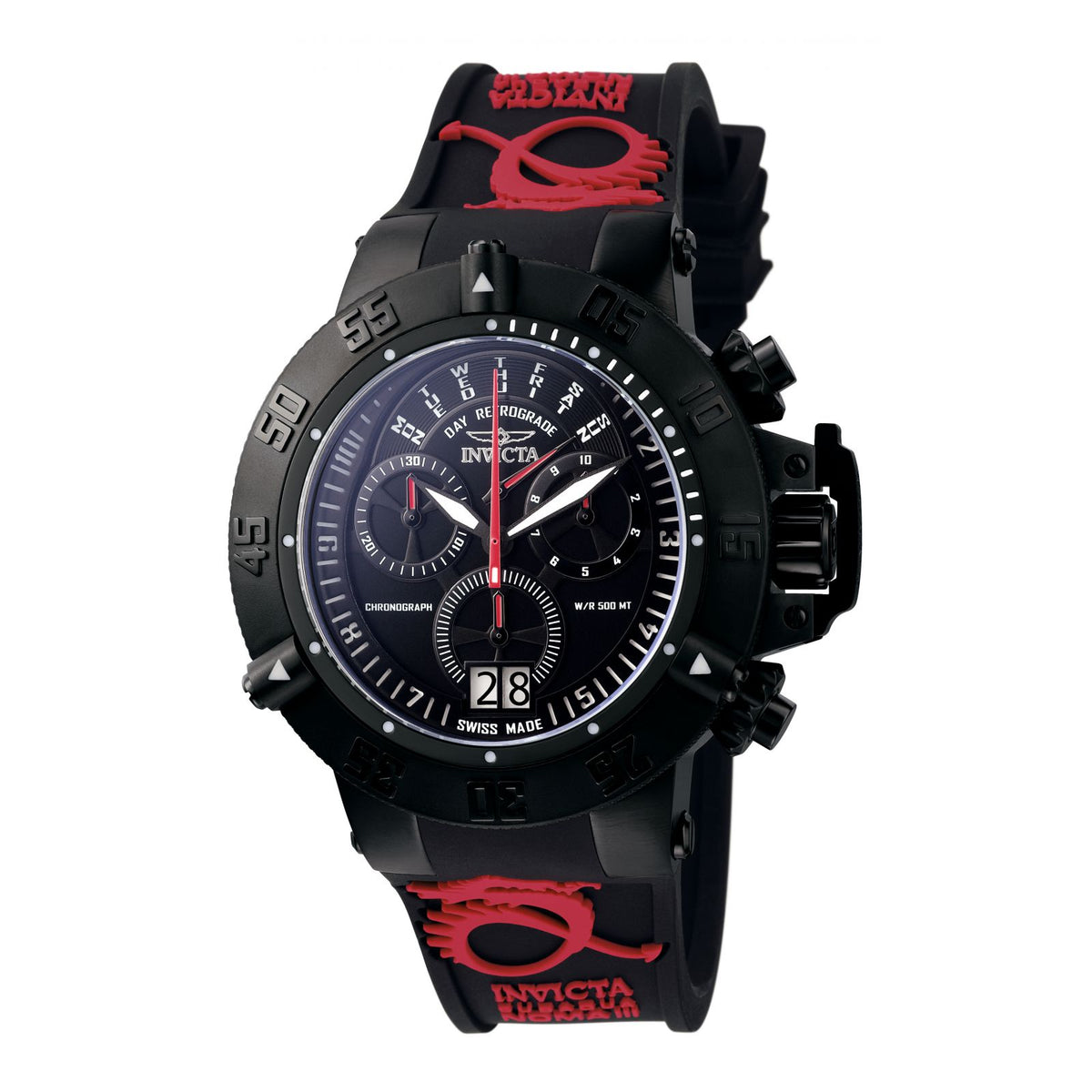 RELOJ DEPORTIVO PARA HOMBRE INVICTA SUBAQUA 0877 - NEGRO, ROJO