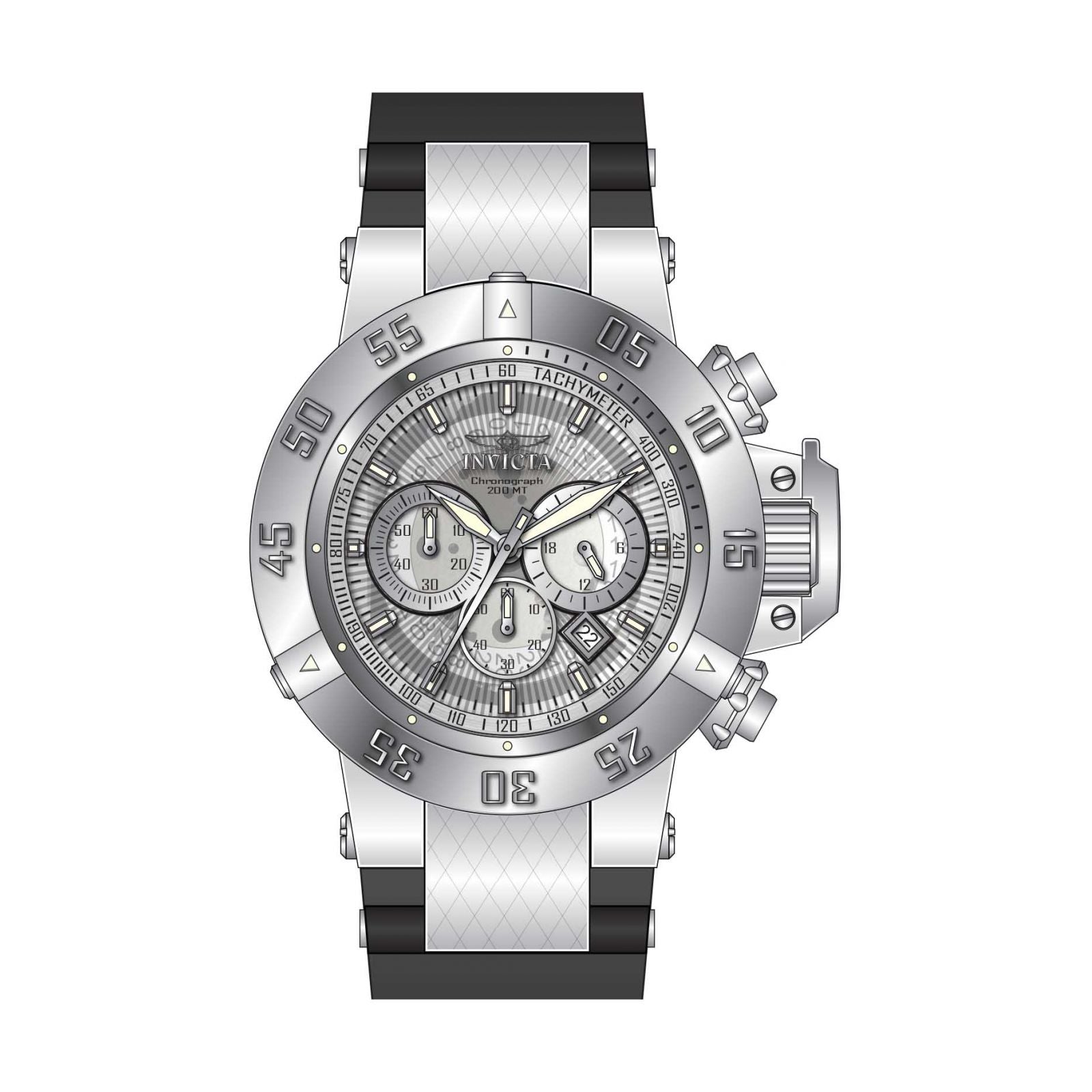 RELOJ DEPORTIVO PARA HOMBRE INVICTA SUBAQUA 924 - BLANCO, TRANSPARENTE