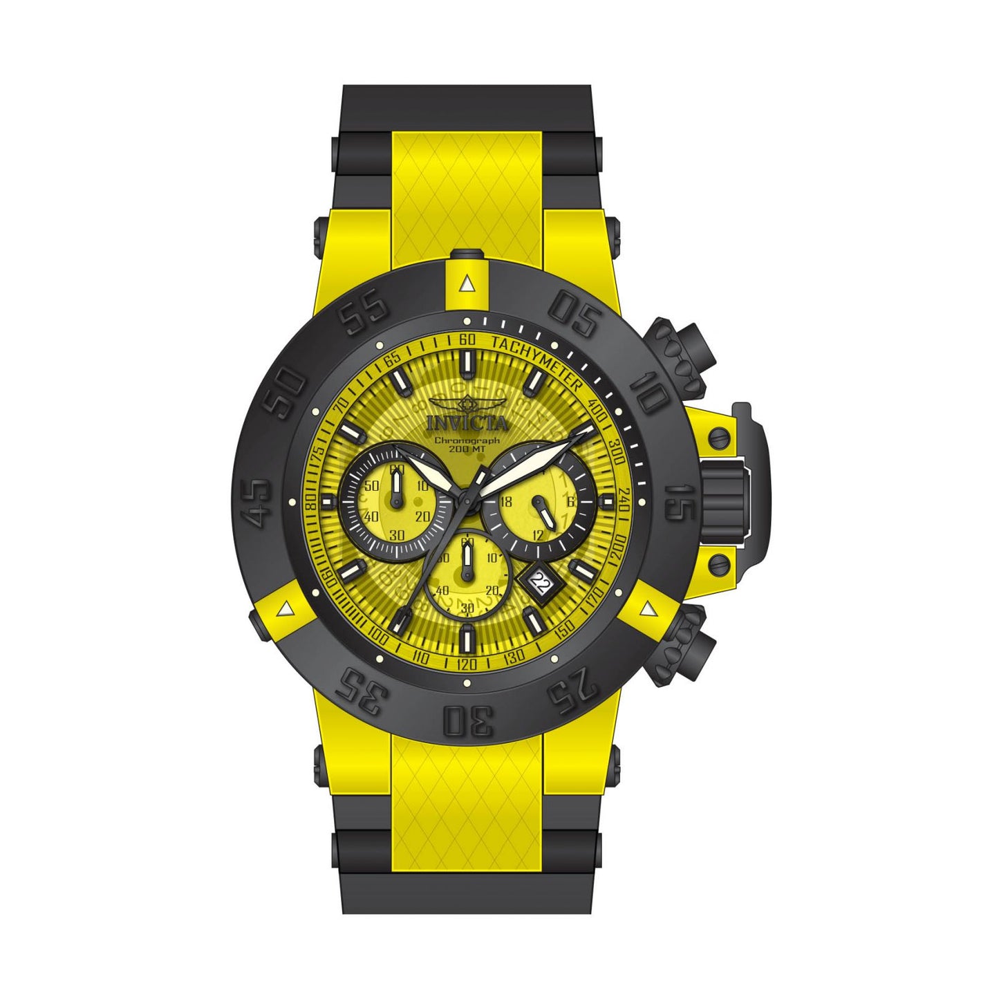 RELOJ DEPORTIVO PARA HOMBRE INVICTA SUBAQUA 0934 - AMARILLO, NEGRO