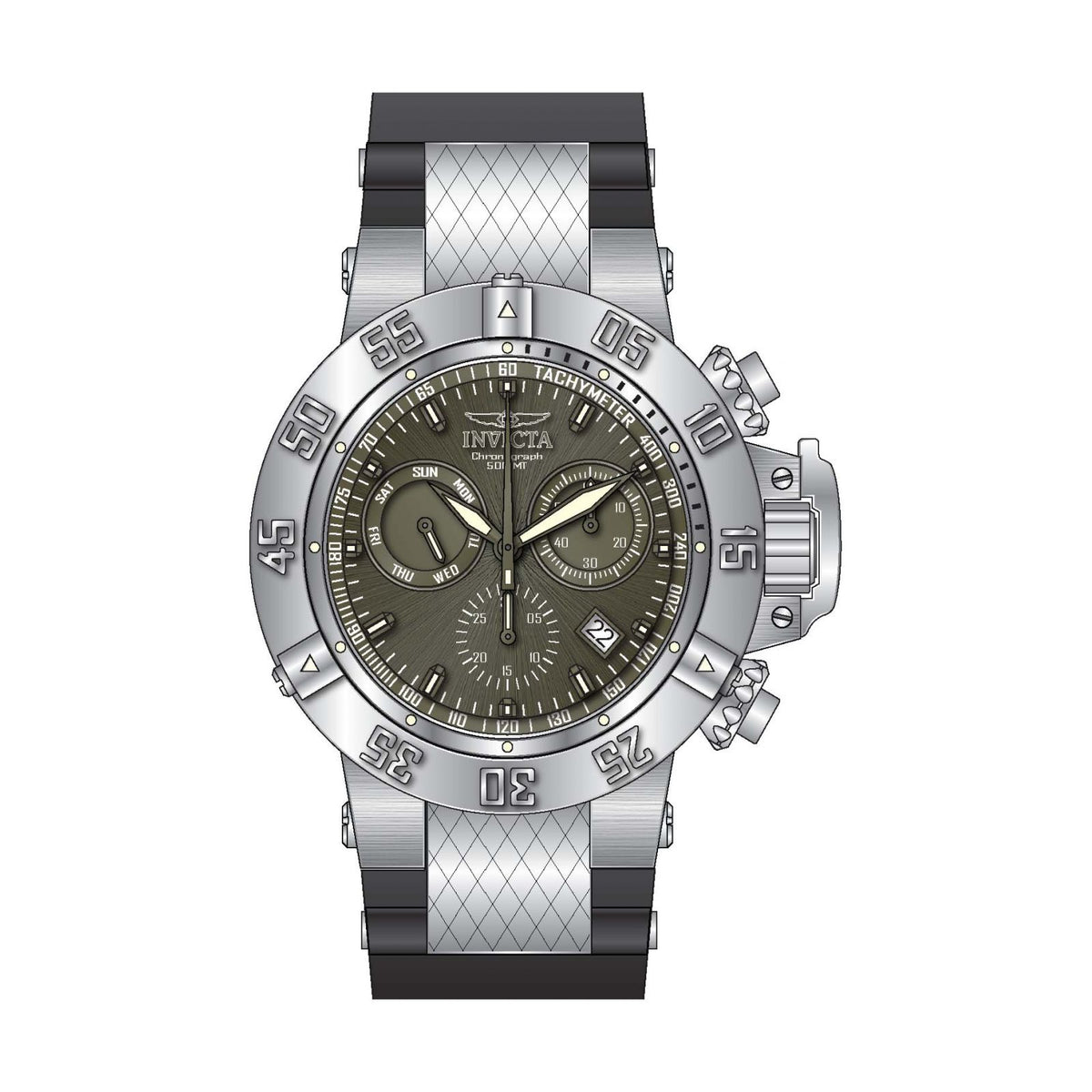 RELOJ DEPORTIVO PARA HOMBRE INVICTA SUBAQUA 1382 - NEGRO, ACERO