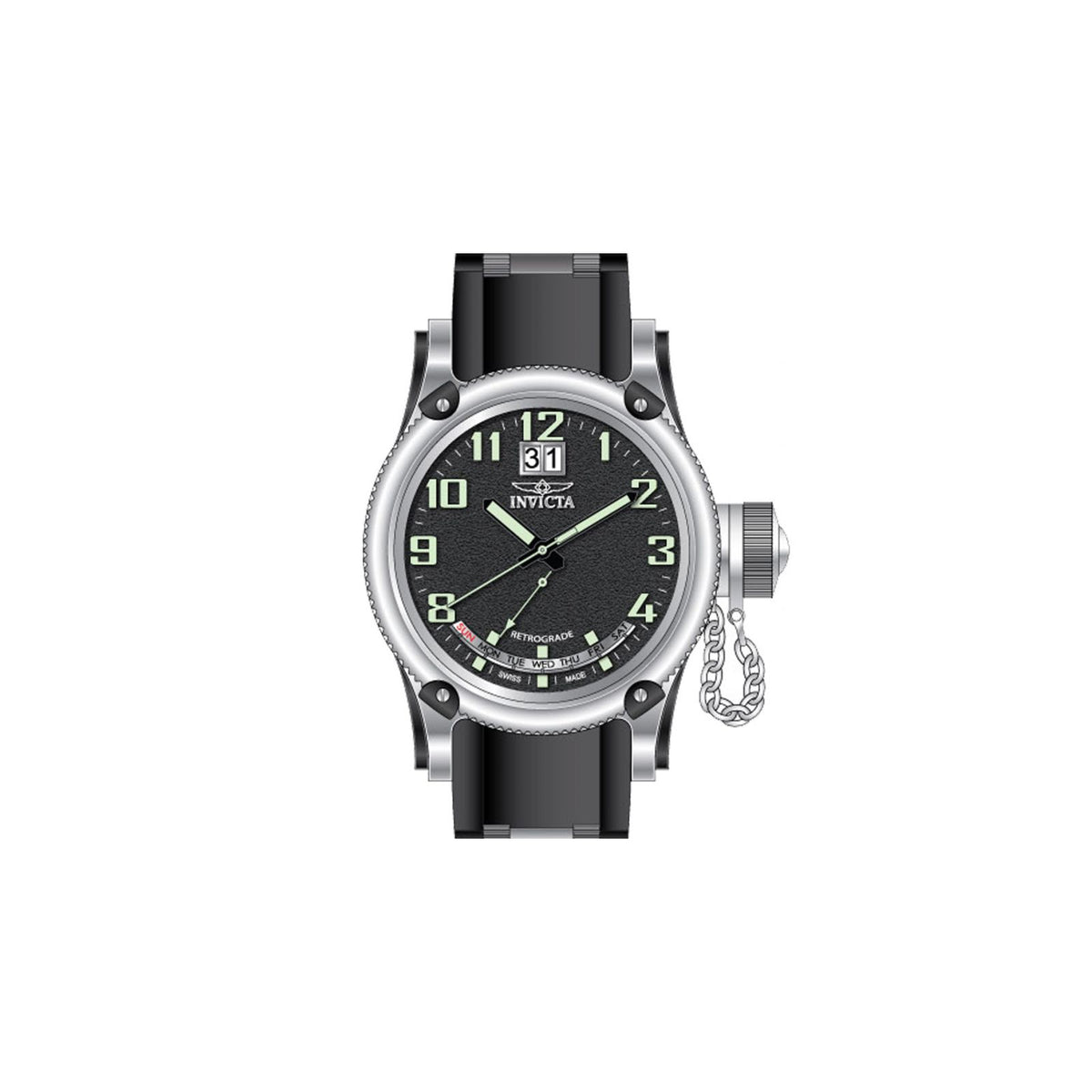 RELOJ  PARA HOMBRE INVICTA RUSSIAN DIVER 1595 - ACERO NEGRO