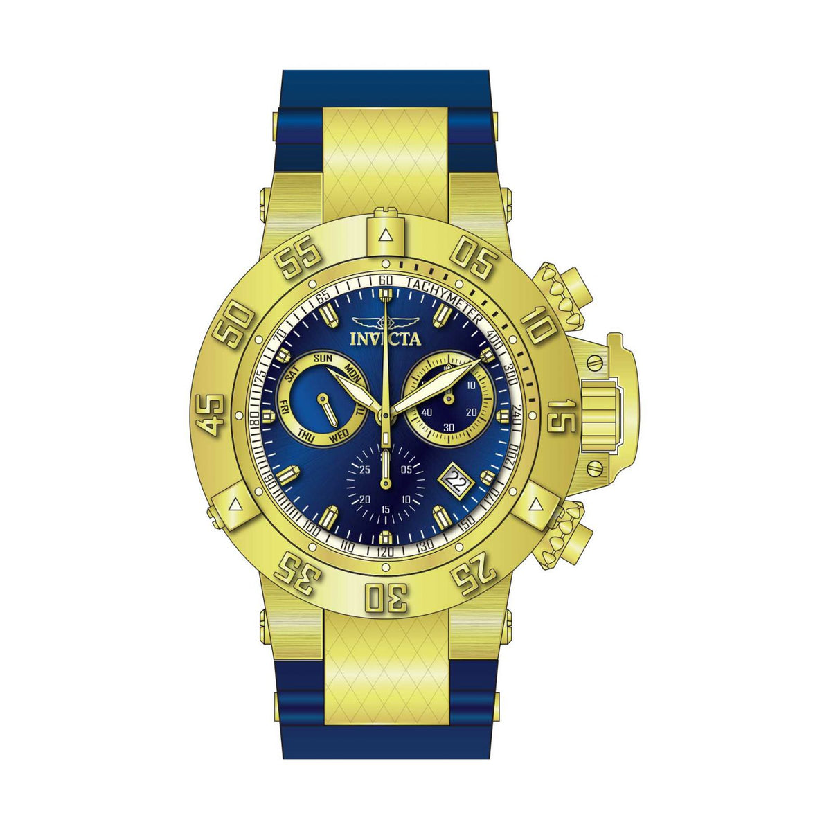 RELOJ DEPORTIVO PARA HOMBRE INVICTA SUBAQUA 5515 - AZUL, ORO