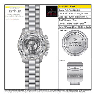 RELOJ  PARA HOMBRE INVICTA EXCURSION 5525 - ACERO