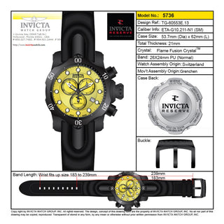 RELOJ DEPORTIVO PARA HOMBRE INVICTA VENOM 5736 - NEGRO